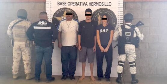 Rescatan a dos menores y detienen a tres personas con droga en Sonora