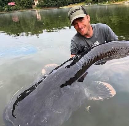 Pescador checo rompe su propio récord con un bagre gigante de 2,68 metros